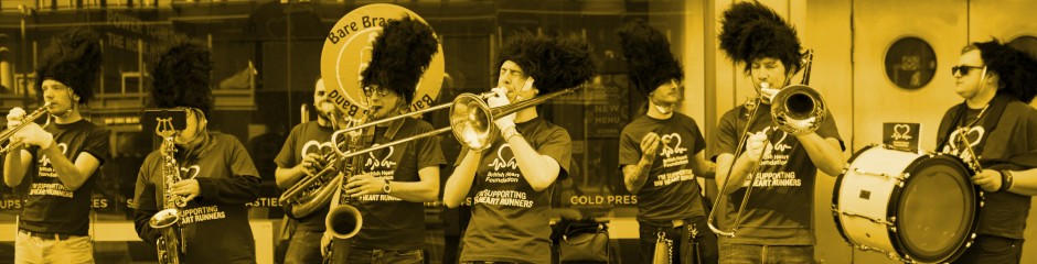 BHF brass band at the London Landmarks Half Marathon