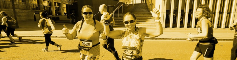 Two runners at the London Landmarks Half Marathon