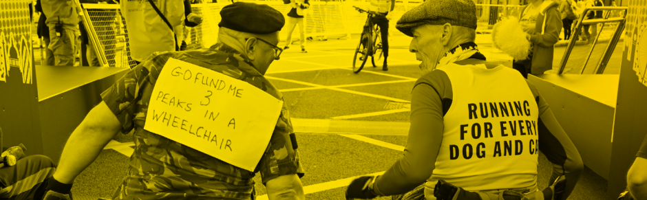 wheelchair participants talking on LLHM start line